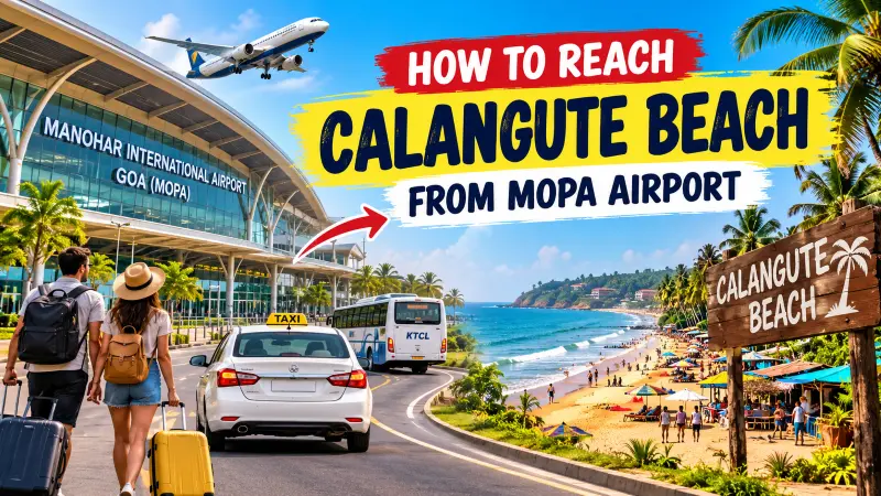 How to reach Calangute Beach from Mopa Airport